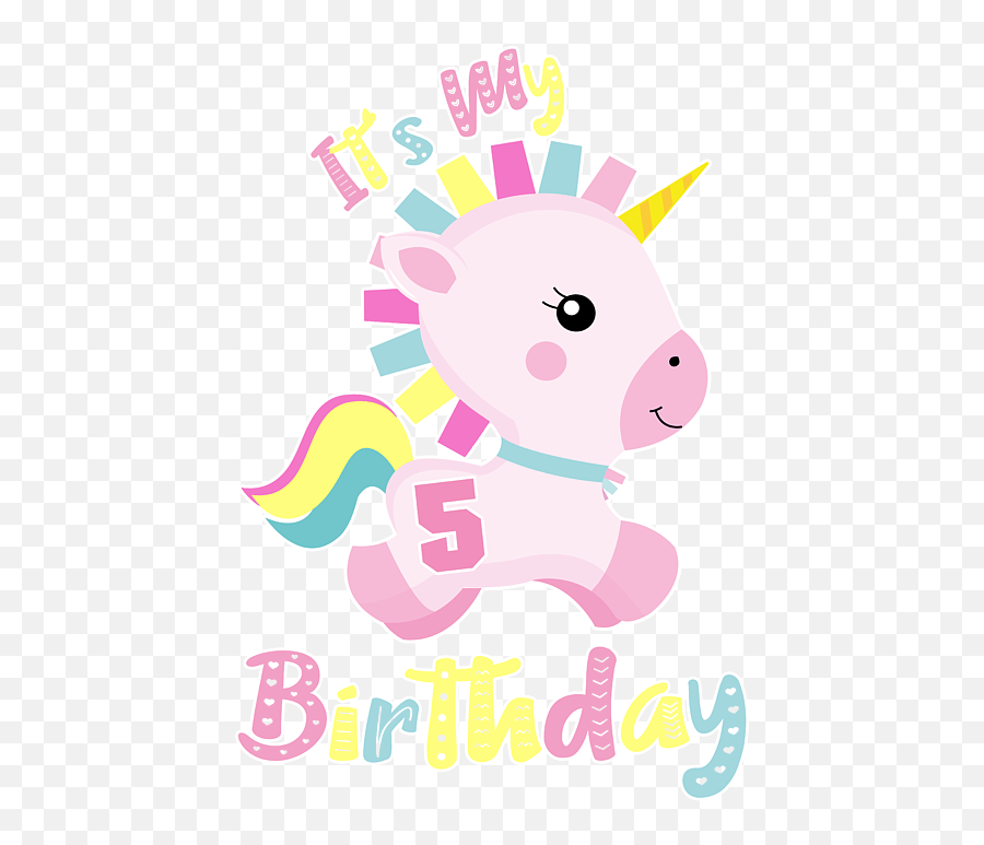 Its My 5th Birthday Baby Unicorn Girls Gift T - Shirt Girly Emoji,Girls Top Kids Unicorn Love Emojis Print T Shirt Tops & Legging