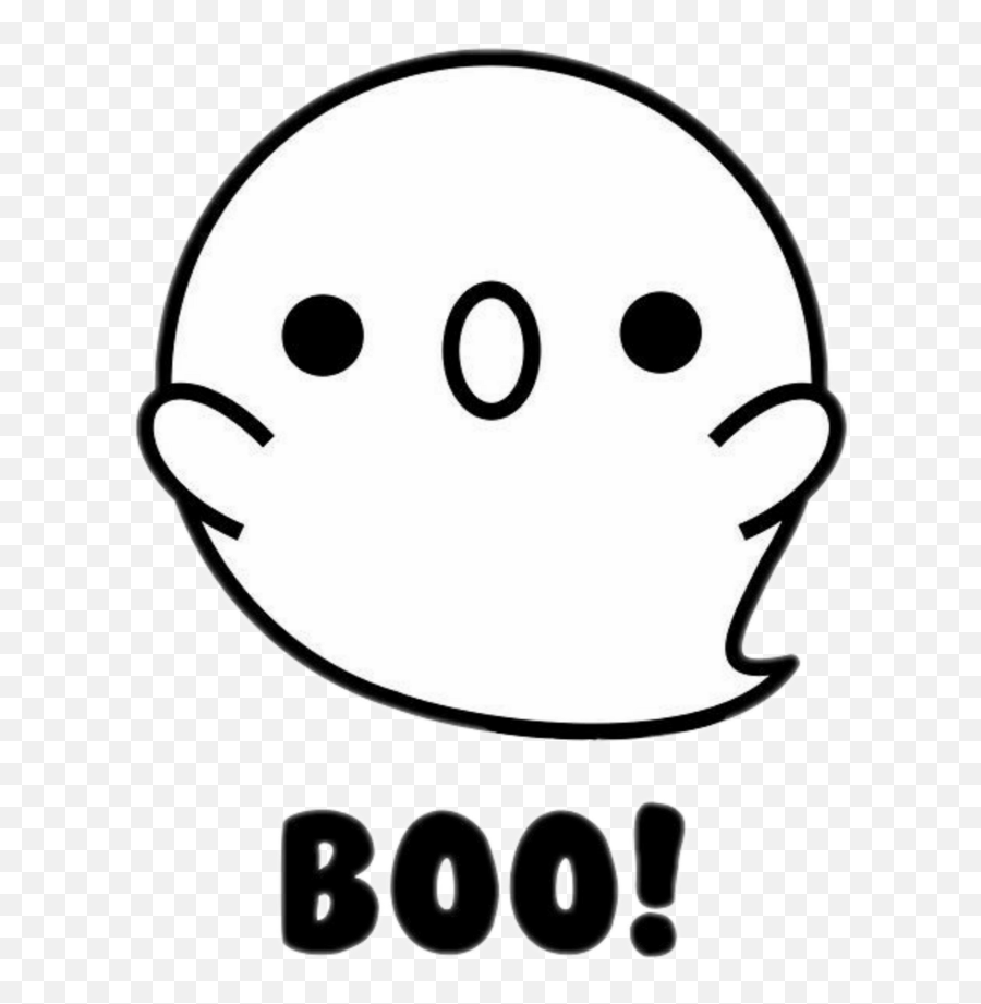 Kawaii White Ghost Boo Halloween - Kawaii Cute Easy Food Drawing Emoji,Halloween Ghost Emoticon