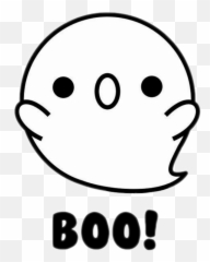 Kawaii White Ghost Boo Halloween - Kawaii Cute Easy Food Drawing Emoji,Halloween Ghost Emoticon