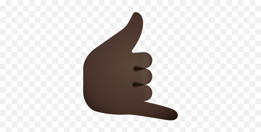 Call Me Hand Dark Skin Tone Icône - Sign Language Emoji,Shaka Emoji Android