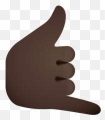Call Me Hand Dark Skin Tone Icône - Sign Language Emoji,Shaka Emoji Android