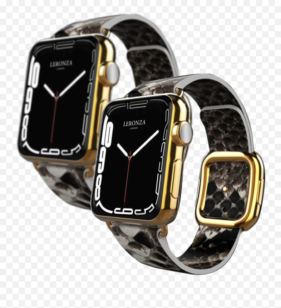 Luxury Apple Watch Series 7 With Natural Python Strap - Leronza Emoji,Python Emojis