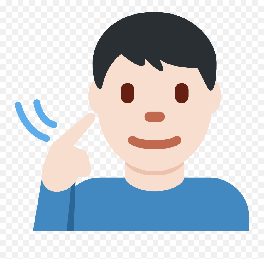 Deaf Man Emoji Clipart Free Download Transparent Png,Twemoji Shrug