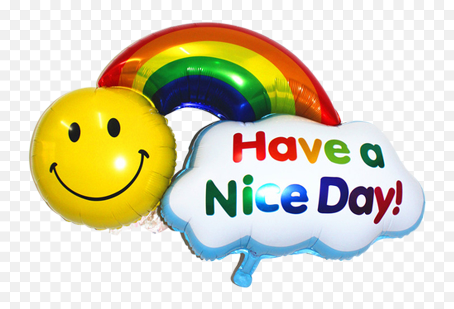 38 Inch Helium Have A Nice Day Rainbow Smiley Foil Balloon - Have A Nice Day Foil Balloon Emoji,Emoticon Balloons