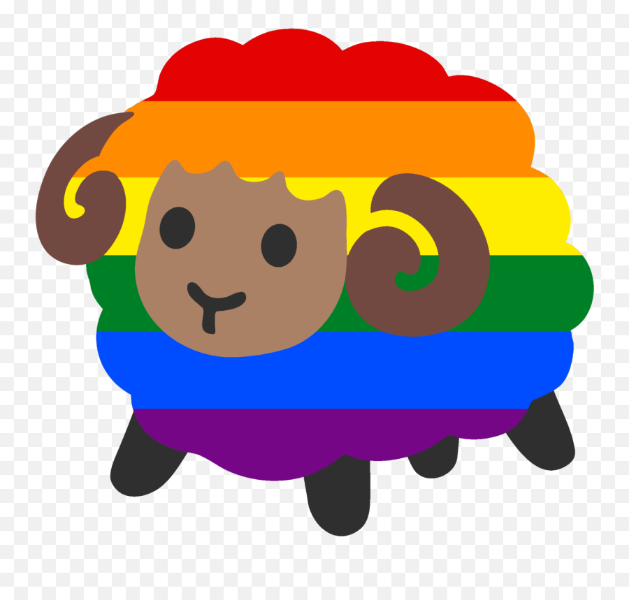 Pin - Pride Flag Sheep Emoji,:3c Emoji