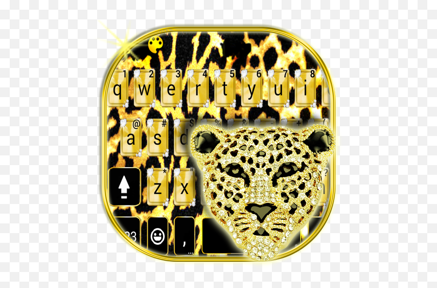 Luxury Diamond Cheetah Keyboard Theme - Dot Emoji,Cheetah Emoji