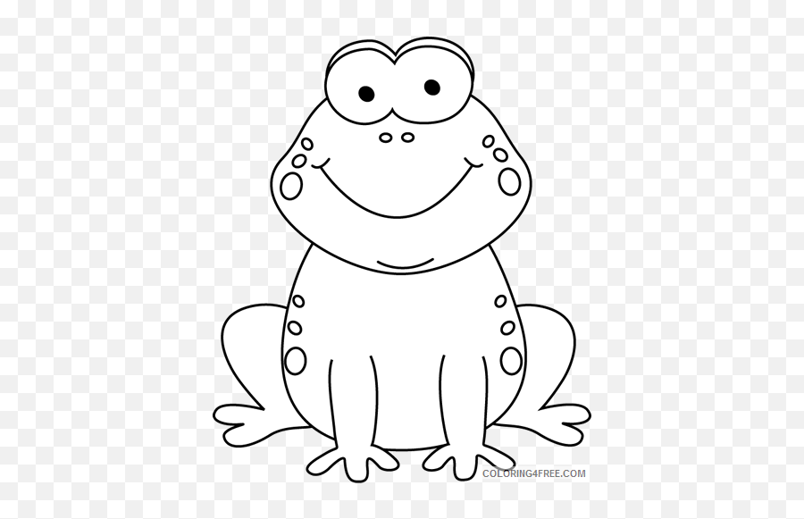 Coloring Pages Frog Coloring Pages Cartoon Frog Printable - Frog Black And White Clip Art Emoji,Cartoon Emotion Faces Printable