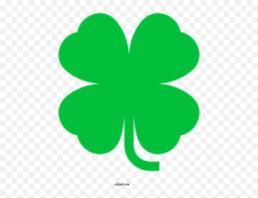 Holidays Green Leaf Shamrock For Saint - Transparent Background 4 Leaf Clover Clipart Emoji,Emojis Png Clover