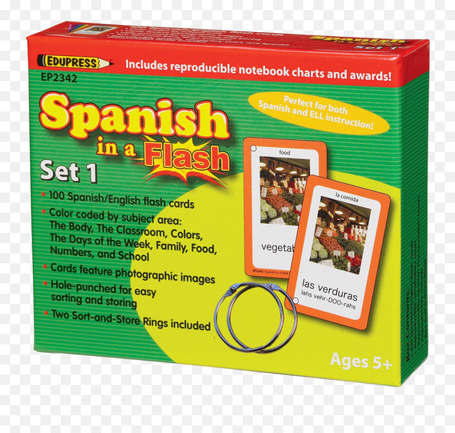 Spanish In A Flash Cards Set 1 - Edupress Spanish In A Flash Set Emoji,Spanish Cue Cards With Emojis