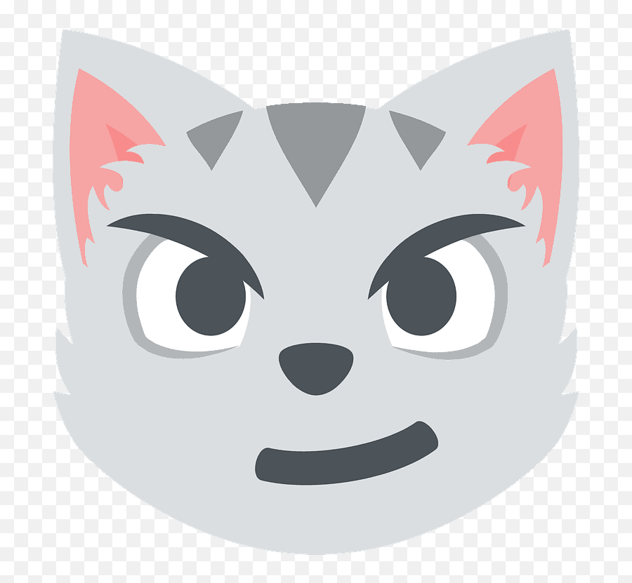Cat With Wry Smile Emoji High - Face Gray Cat Emoji,Cat Face Emoji Meaning