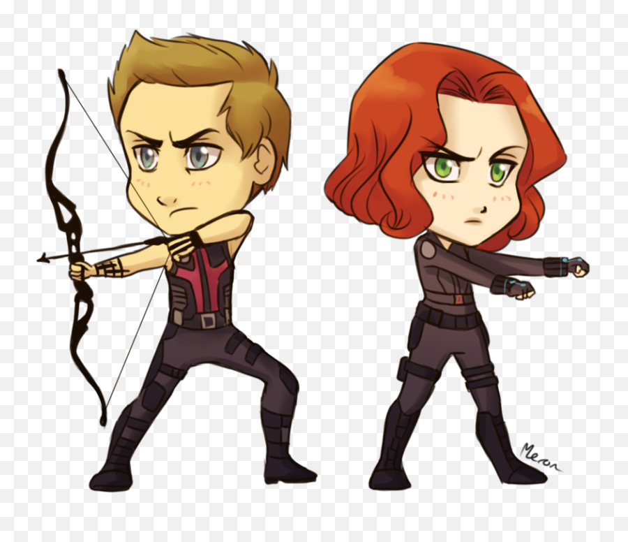 Download Hawkeye And Black Widow Chibi - Draw Black Widow Chibi Emoji,Download Hawkeye Emoji