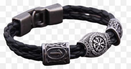 Viking Leather Bracelet - Solid Emoji,Gjallarhorn Emotion Electronics