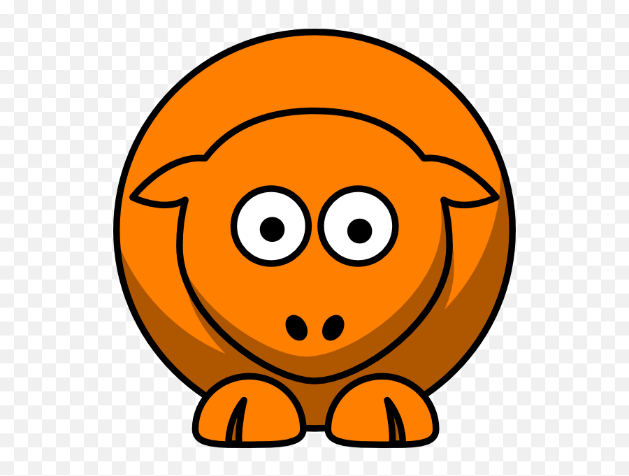 Sheep Looking Straight Orange Clip Art - Orange Cartoon Sheep Clip Art Emoji,Loyola Rambler Emoticon