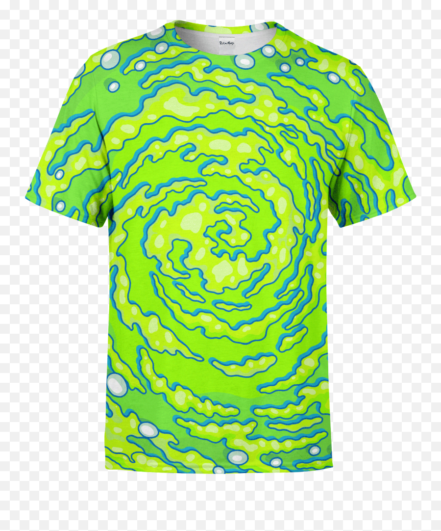 Crushed Velvet Tees - Electro Threads Rick And Morty Neon Portal T Shirt Emoji,Yin Yang, Heart And Alien Emoji Shirt