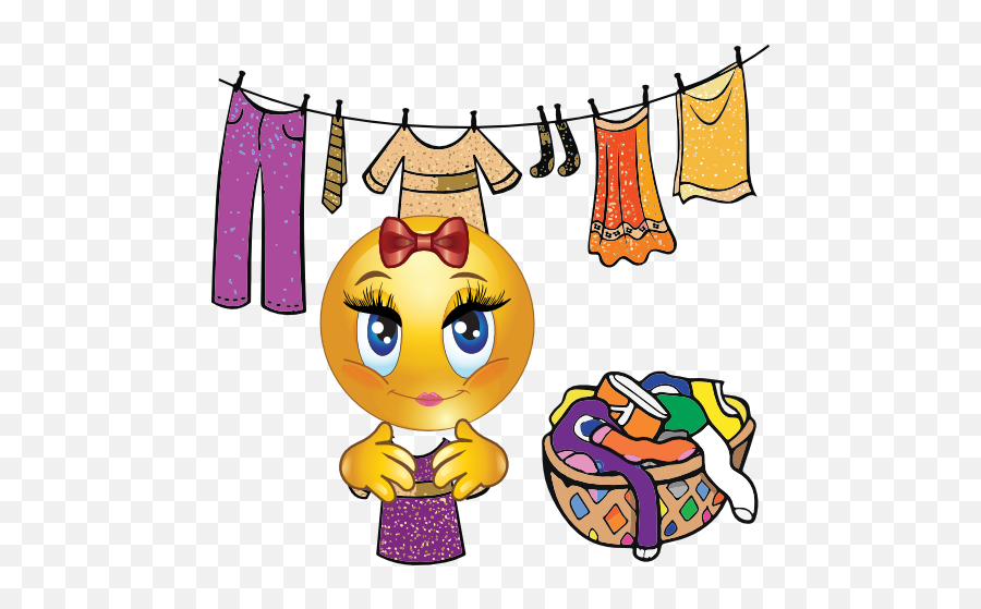 Washing Girl Smiley Emoticon Clipart I2clipart - Royalty Emoji,Little Girl Emoticon