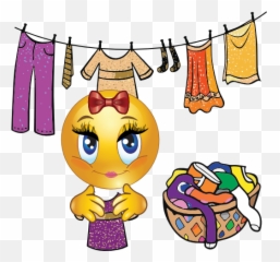 Washing Girl Smiley Emoticon Clipart I2clipart - Royalty Emoji,Little Girl Emoticon