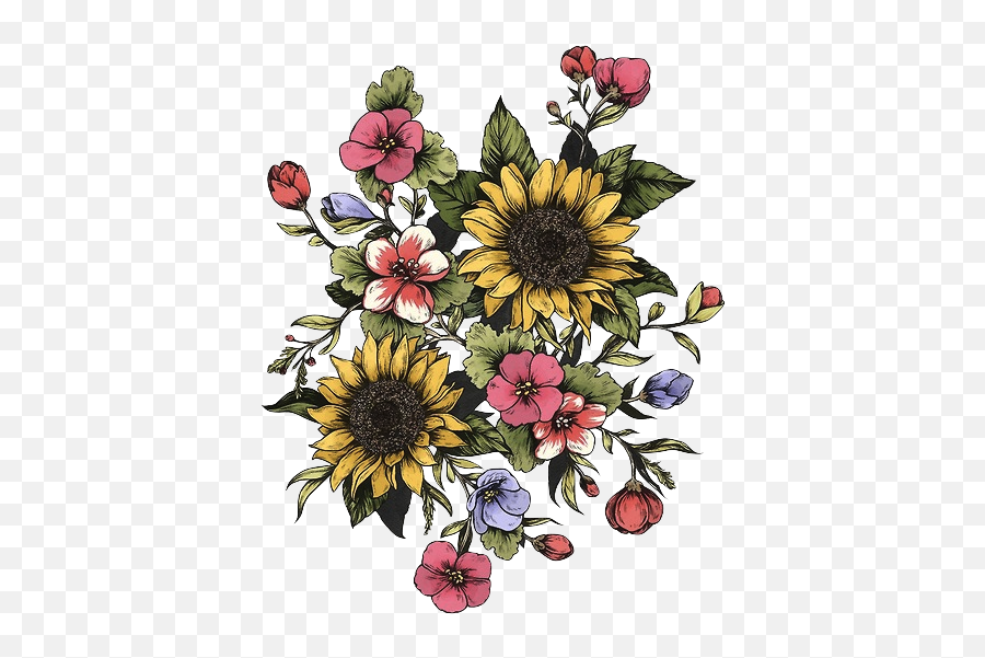 Download Tattoo Good Sunflower Trees - Sunflowers An Daisies Drawing Emoji,Flower Emoticon Tumblr