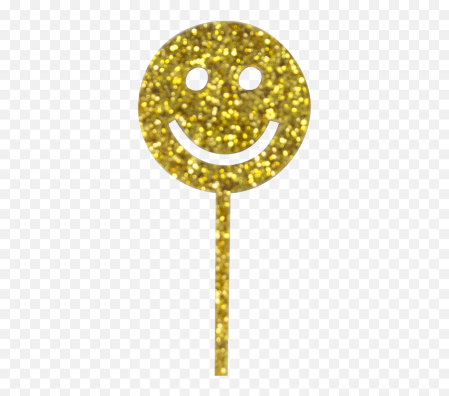 Smiley Face Treat Toppers - Happy Emoji,Gold Emoticon