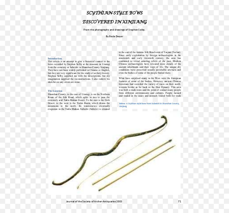 Pdf Scythian - Style Bows Discovered In Xinjiang Bede Dwyer Document Emoji,Emotion Reading Technology Archery