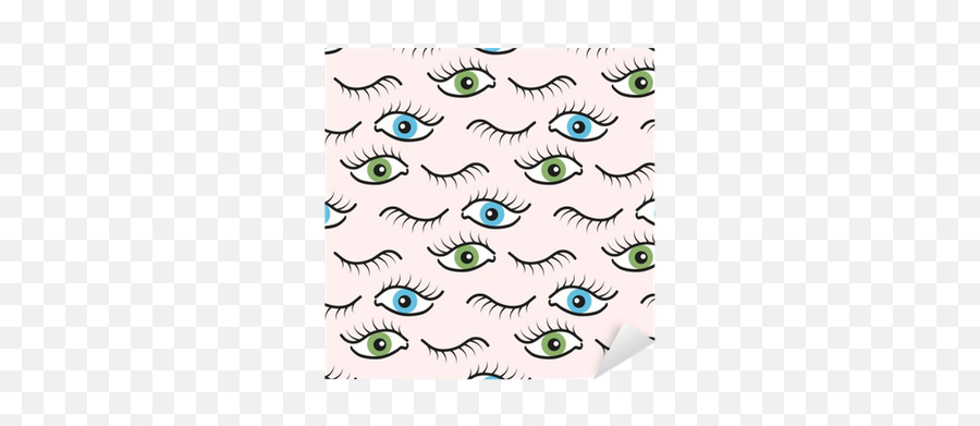 Abstract Seamless Pattern With Open And Closed Eyes Eyelashes Background Illustration Sticker U2022 Pixers - We Live To Change Decorative Emoji,Japanese Emoticon Eyelashes
