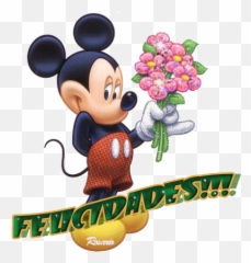 Gifs Animados De Felicidades - Mickey Mouse With Flowers Emoji,Emojis De Felicidades