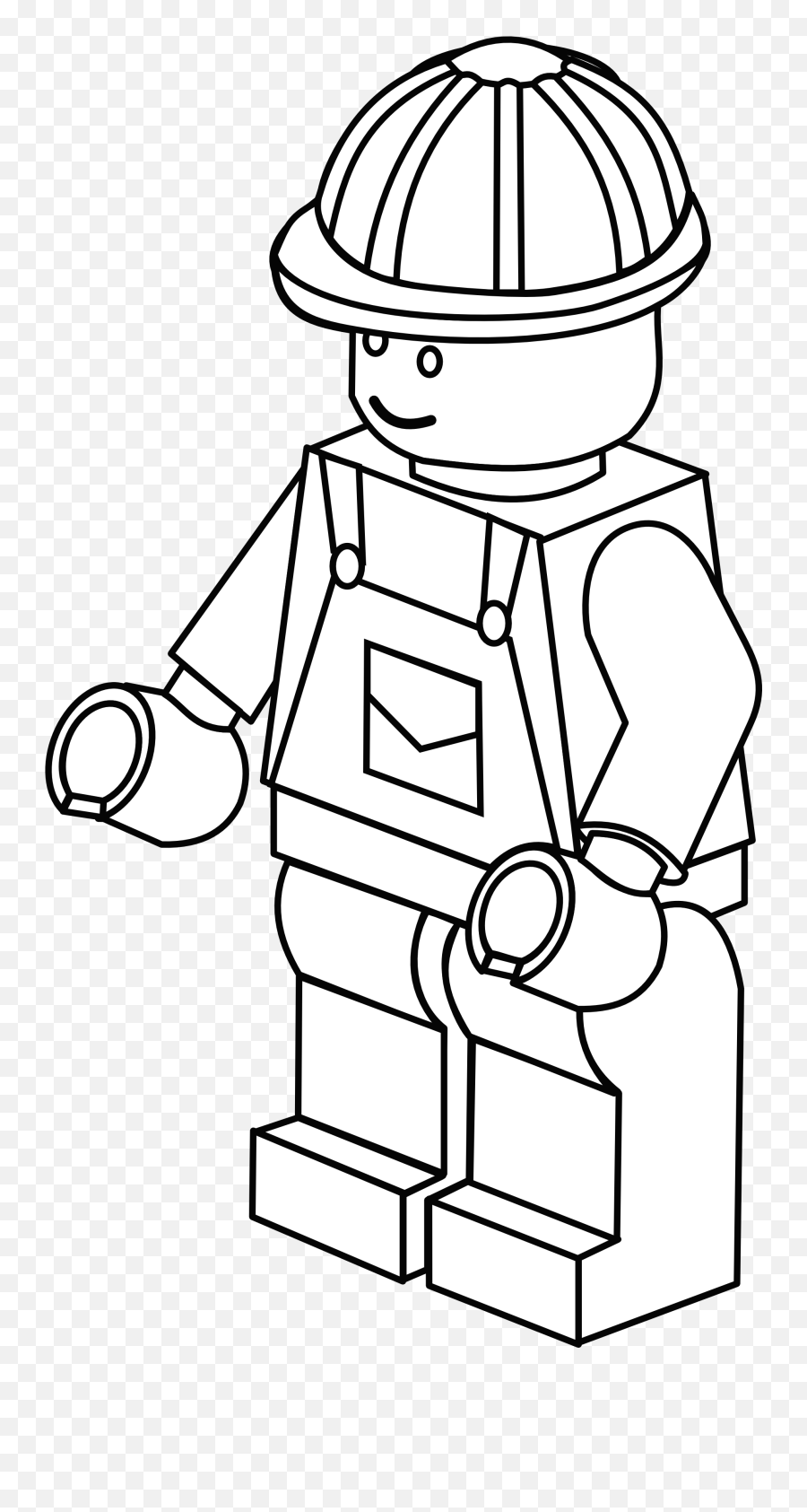 More Complex Lego Figure Colouring - Lego Construction Worker Coloring Emoji,Lego Emotions Coloring Page