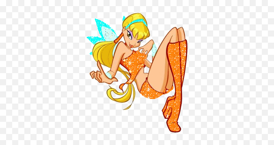 Winx Club Glitter Graphics - Winx Club Chamix Stella Emoji,Tuzki Emoticons Facebook Throwing Kisses