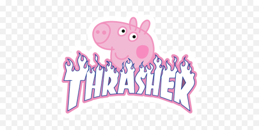 Thrasher Peppa Pig Sticker - Sticker Mania Peppa Thrasher Emoji,Bart Simpson With Broken Heart Emojis