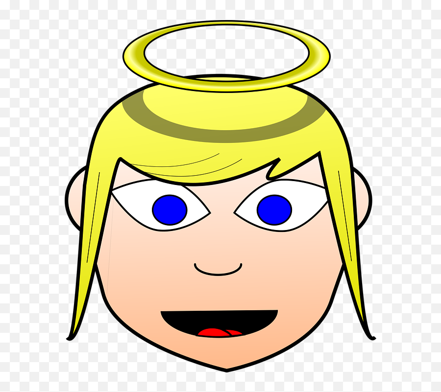 Free Photo Good Angel Dress - Up Head Comic Characters Holy Emoji,Emoticon Bobble Head Lady Moving Emoticon