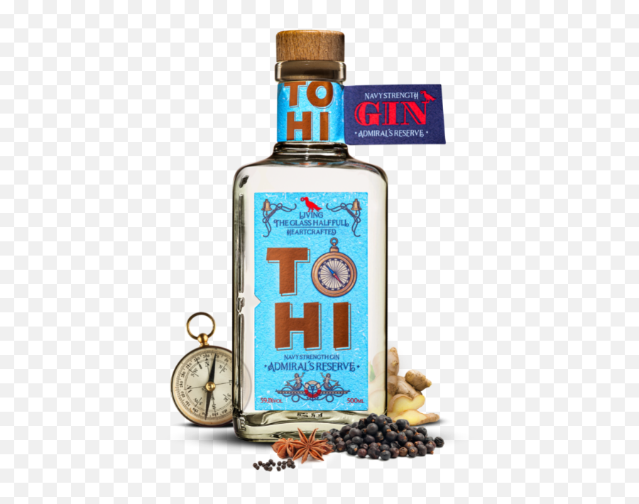 Tohi Admirals Reserve Navy Strength Gin - Overproof Gin Emoji,Pour Out Liquor Emoji