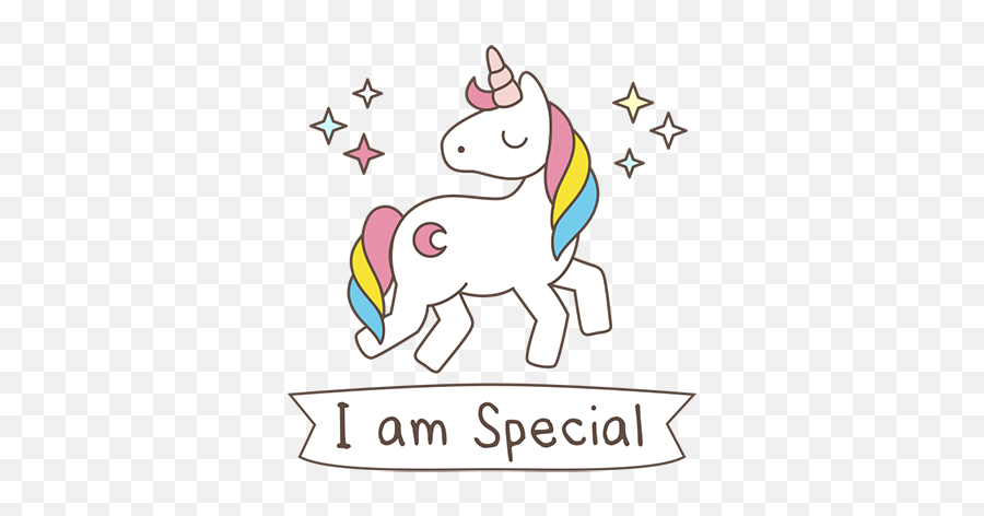 I Am Special Unicorn Wall Sticker - Am Special Unicorn Emoji,Unicorn Emoji Sticker