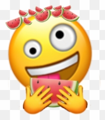 Emoji Emojis Watermelon Sticker By - Small Silly Face Emoji,Bored Emoji