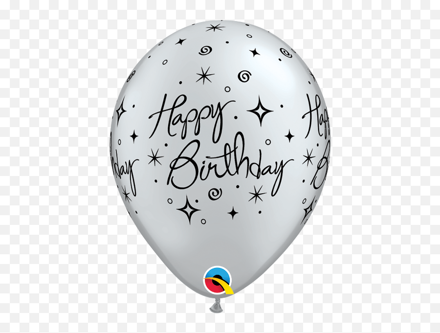 11 Inch Birthday Elegant Sparkles - Happy Birthday Silver Ballon Png Emoji,Heart Sparkle Emoji Balloon