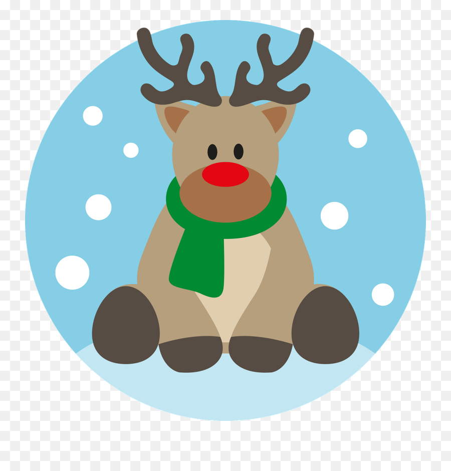 School Objects And Christmas - Rudolph Circle Emoji,Four Red Circles Emoji