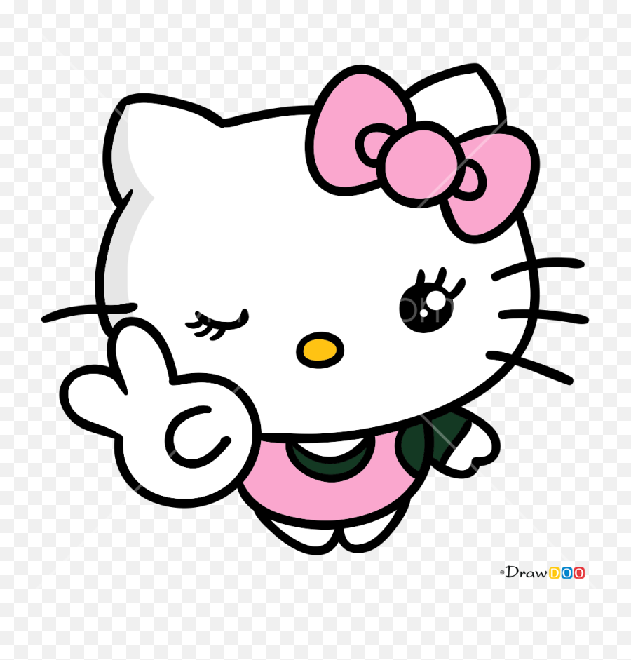 How To Draw Hello Kitty Kawaii - Kawaii Imagenes De Hello Kitty Emoji,Kawai Emotions Lineart