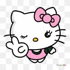 How To Draw Hello Kitty Kawaii - Kawaii Imagenes De Hello Kitty Emoji,Kawai Emotions Lineart