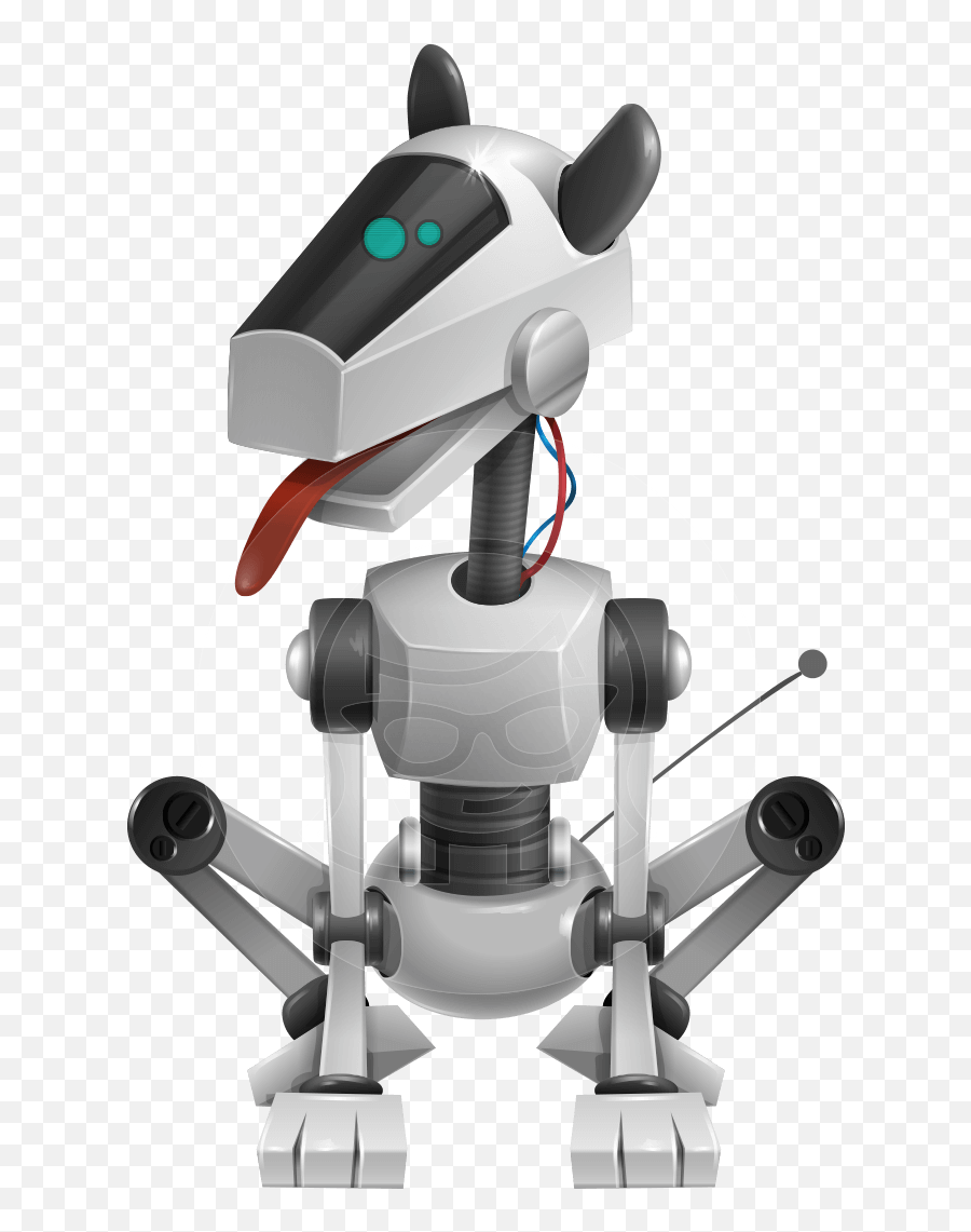 High - Tech Robot Dog Cartoon Vector Character Graphicmama Cartoon Character Had Robot Dog Emoji,Shows Emotion Robot Pet