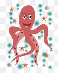 Animated Pink Octopus Free Image - Kartun Cumi Cumi Lucu Emoji,Octopus Capable Of Emotion
