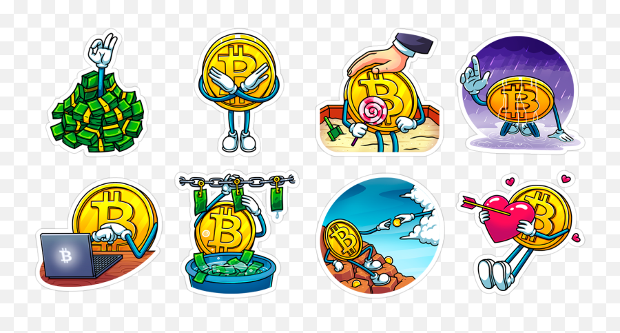 Bitcoin Telegram Stickers U2014 2017 On Behance - Language Emoji,Mr Meeseeks Emojis Download