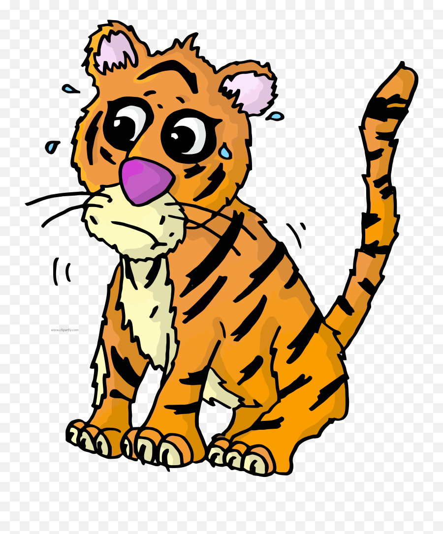 Scared Tiger Cartoon Transparent Png - Afraid Scared Tiger Cartoon Emoji,Tigger Emojis