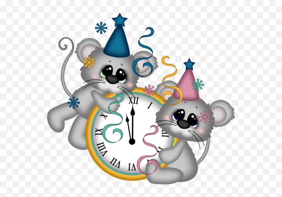 Year Animated Cats Clipart - Cartoon New Years Eve Clock Emoji,Animated Emoticons Download - Cats