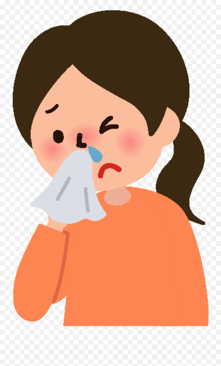 Woman Is Blowing Her Nose Clipart Free Download Transparent - Cough Emoji,Emoji Cold Blowing