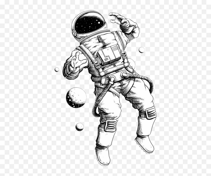 Download Picture Astronauts Astronaut Drawing Illustration - Astronaut Tattoo Stencil Emoji,Free Astronaut Emoticon