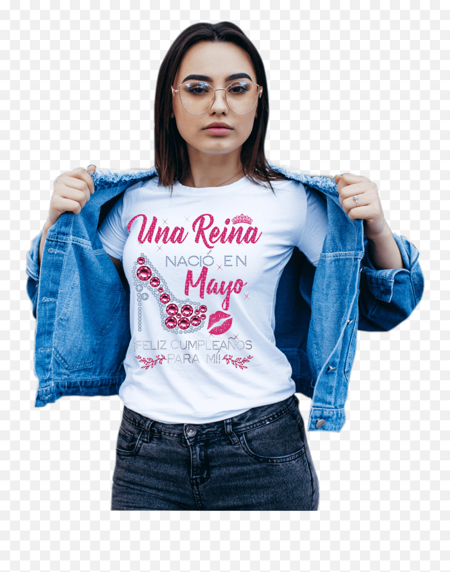 Camiseta - Reina Nacio En Abril Emoji,Playeras De Emojis Para Cumplea?os