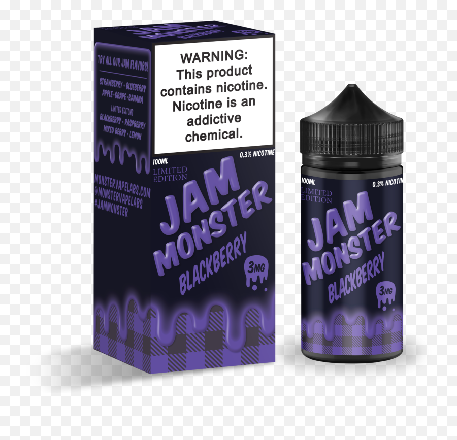 Jam Monster Blackberry 100ml Vape Juice - Jam Monster Eliquid 100ml Blackberry Emoji,Emoji Liquids Peach Rings Vape Juice