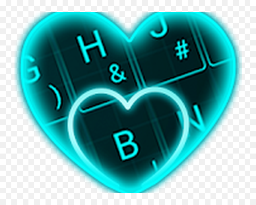 Live Neon Blue Heart Keyboard Theme Apk - Girly Emoji,Double Heart Iphone Emoji