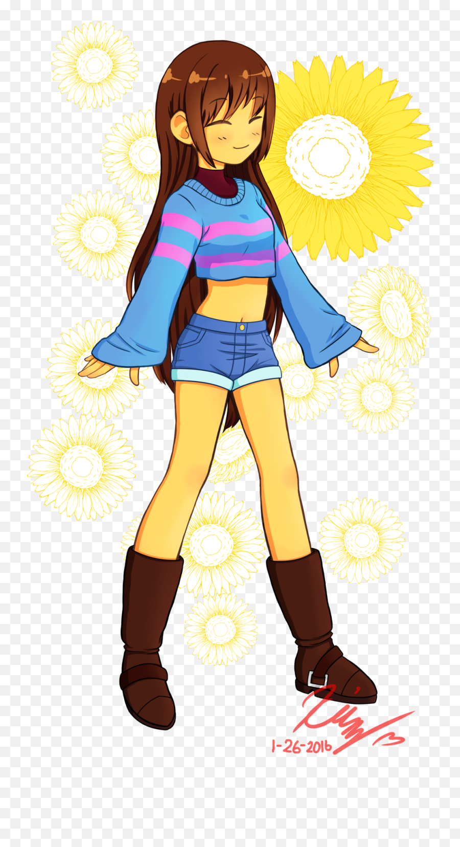 Sticker By Anakawaiichan U2013 Artofit - Female Undertale Older Frisk Emoji,Chara Emotions