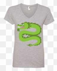 Dragon Emoji Ladies V,Dragon Emoji