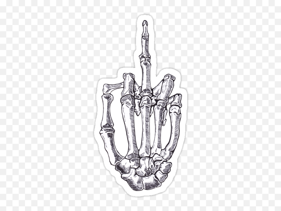 Transparent Skeleton Middle Finger Your Decal Will Be Made Emoji,Giving The Finger Emoticon For Facebook