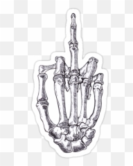 Transparent Skeleton Middle Finger Your Decal Will Be Made Emoji,Giving The Finger Emoticon For Facebook